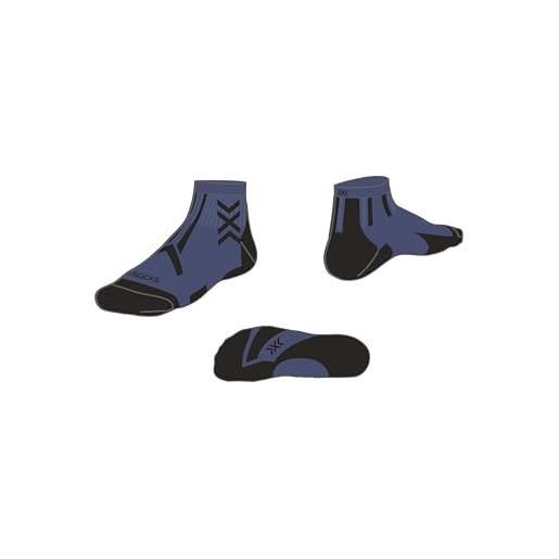 X-Socks trailrun discover ankle socks - comfort e protezione per trail running, con rete traspirante, controllo della temperatura e design resistente per avventure all'aperto - blu/nero, 42-44