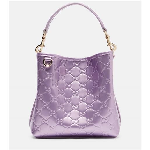 Gucci secchiello gg emblem medium in vernice