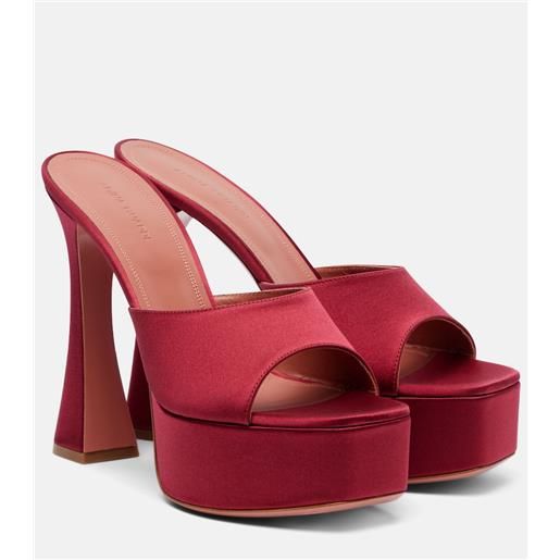 Amina Muaddi mules dalida 140 in raso con plateau