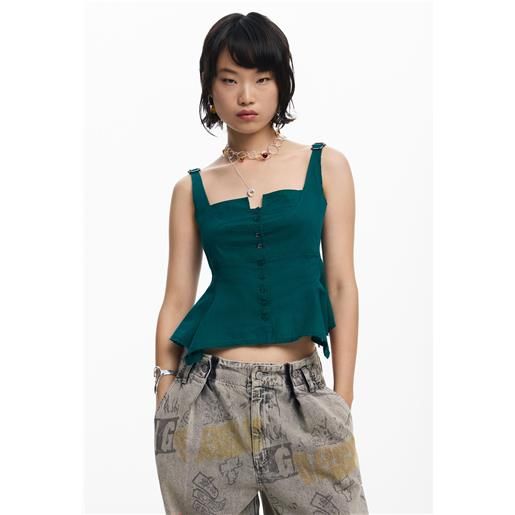 Desigual blusa con spalline e bottoni