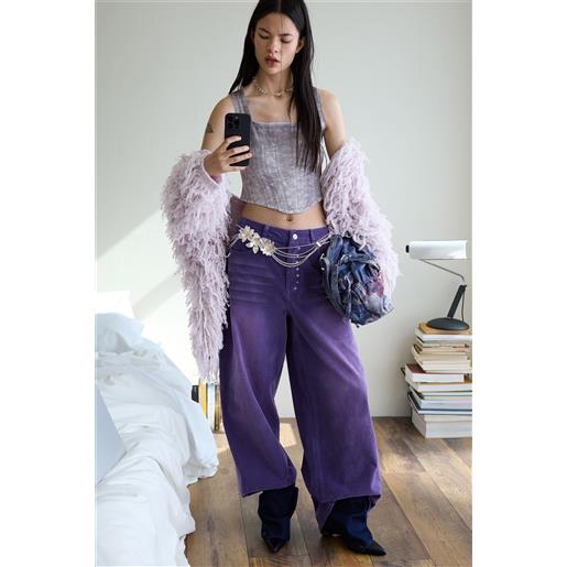 Desigual pantaloni lunghi in velluto a coste