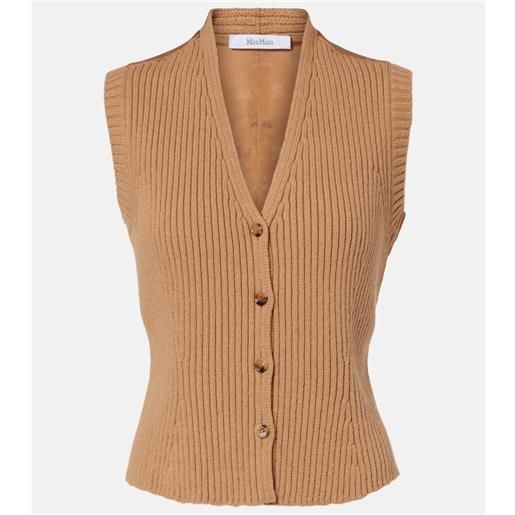 Max Mara gilet madre in misto lana e raso