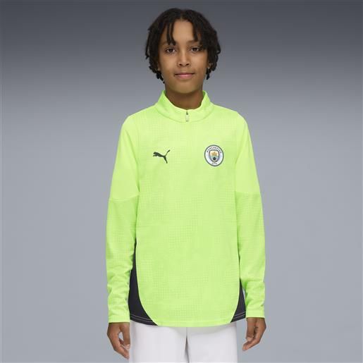 PUMA top da training con zip corta manchester city per ragazzi, abbigliamento, giallo, 15-16y