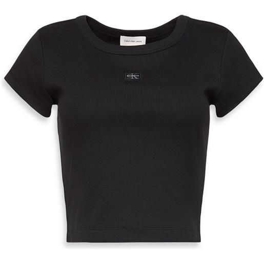 CALVIN KLEIN t shirt ss woven label donna