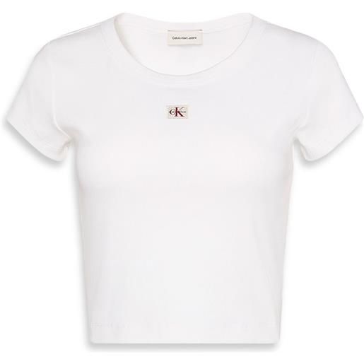 CALVIN KLEIN t shirt ss woven label donna