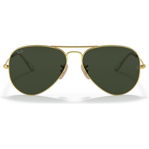 Ray-Ban occhiali da sole rb3025 w3400 aviator large metal oro arista/verde g-15 unisex