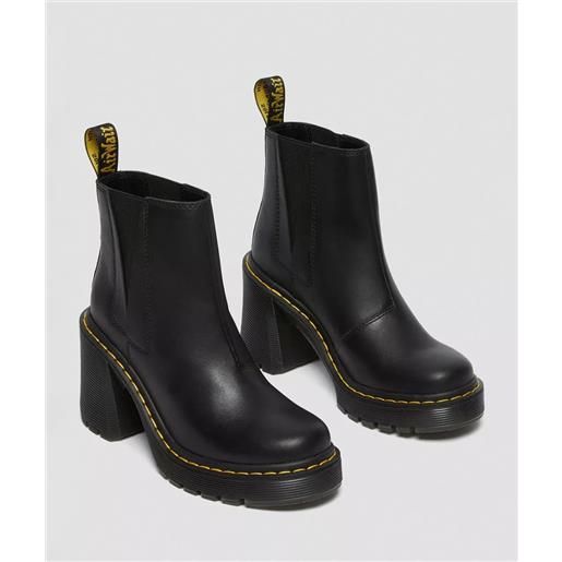 DR. MARTENS dr. Martens stivaletti chelsea di pelle spence con tacco svasato neri donna