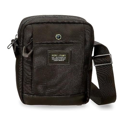 Pepe Jeans leighton - borsa messenger da uomo, nero, taglia unica, tracolla media