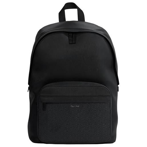 Calvin Klein uomo zaino must round mono medio, nero (classic mono black), taglia unica