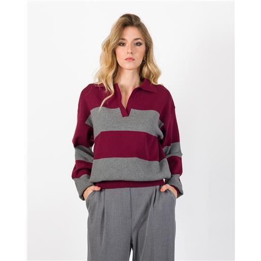 KONTATTO maglia polo a righe misto viscosa - KONTATTO