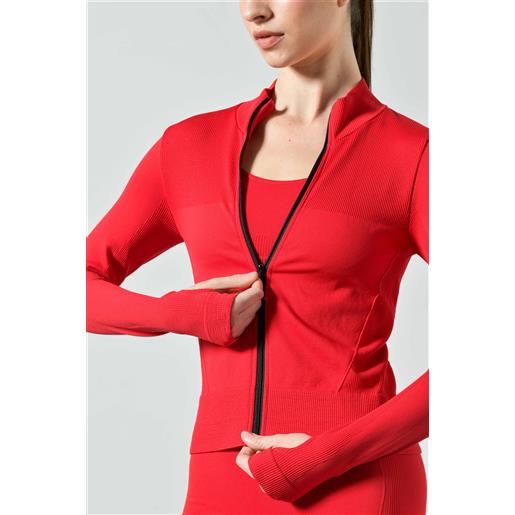 Risalti felpa sportiva con zip in microfibra seamless ilena, limited edition