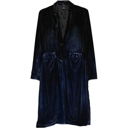 Avant Toi cappotto in velluto - blu