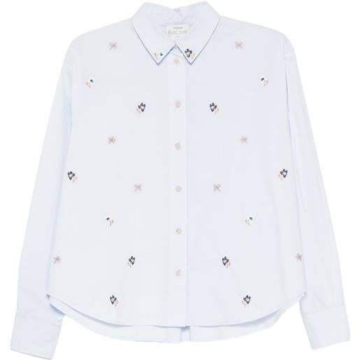 Forte Forte camicia con ricamo floreale - blu
