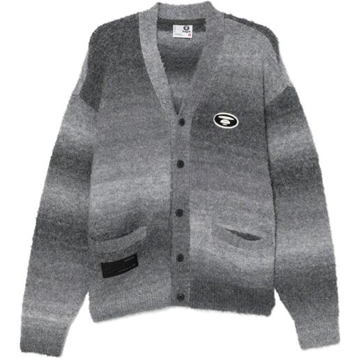AAPE BY *A BATHING APE® cardigan con ricamo - grigio