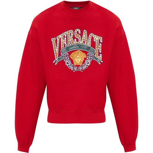 Versace felpa con applicazione medusa - rosso