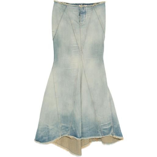 Off-White gonna con frange - blu