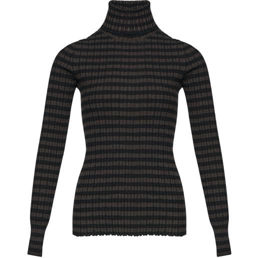 MM6 Maison Margiela t-shirt a collo alto - marrone