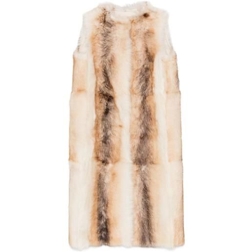 Yves Salomon gilet in shearling - toni neutri