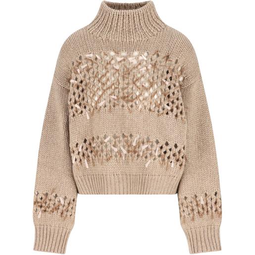 Brunello Cucinelli maglione a coste - marrone