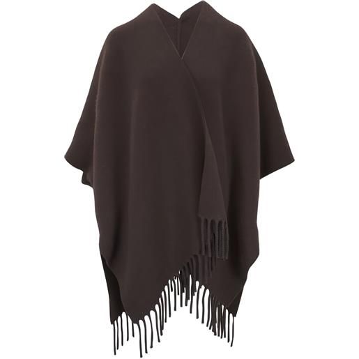 Brunello Cucinelli mantella con scollo a v - marrone