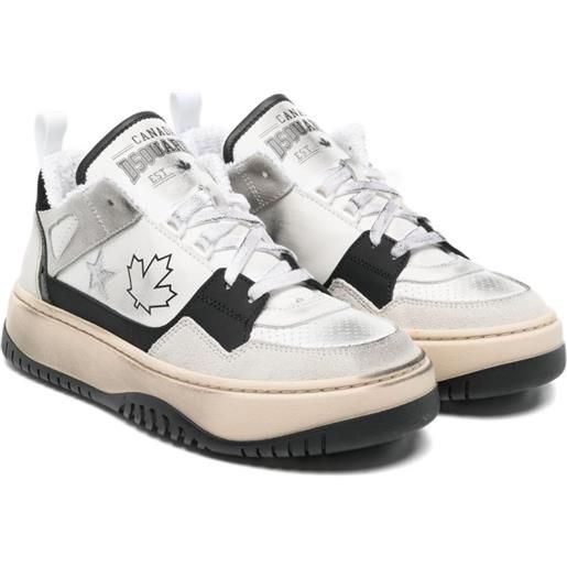 DSQUARED2 KIDS sneakers con effetto vissuto - bianco