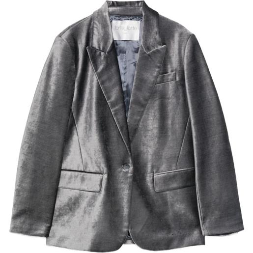 Forte Forte blazer monopetto in velluto - grigio