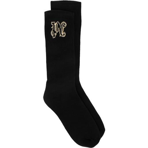 Palm Angels calzini con ricamo - nero