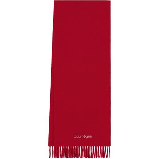 Courrèges sciarpa con frange - rosso