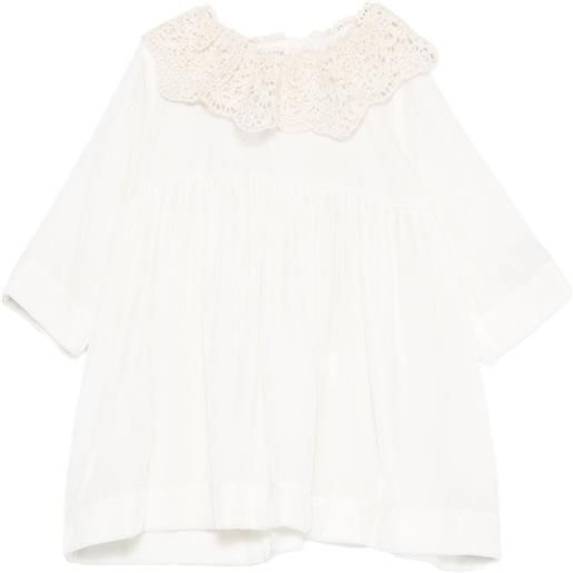 JESURUM BABY abito con colletto all'uncinetto - bianco