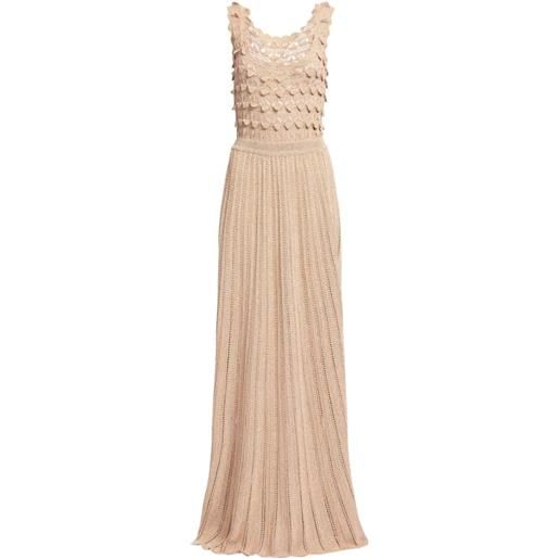 Elie Saab abito lungo all'uncinetto - oro