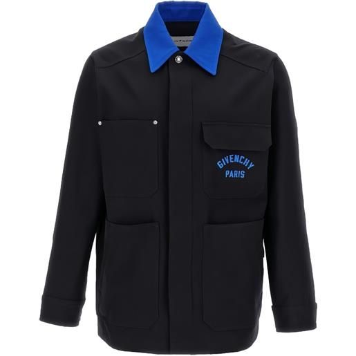 Givenchy giacca con logo ricamato - nero