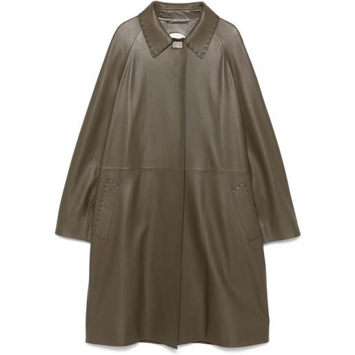 FENDI cappotto di pelle - marrone