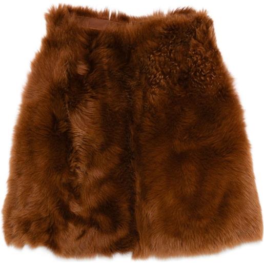 SAPIO sciarpa a collo alto in shearling - marrone