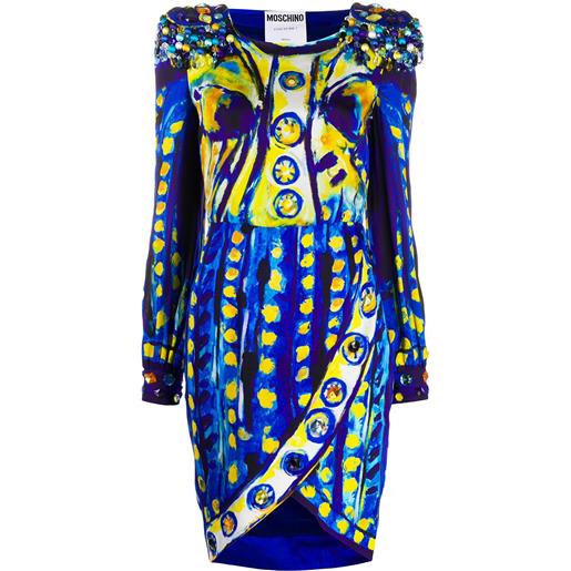 Moschino abito con stampa - blu