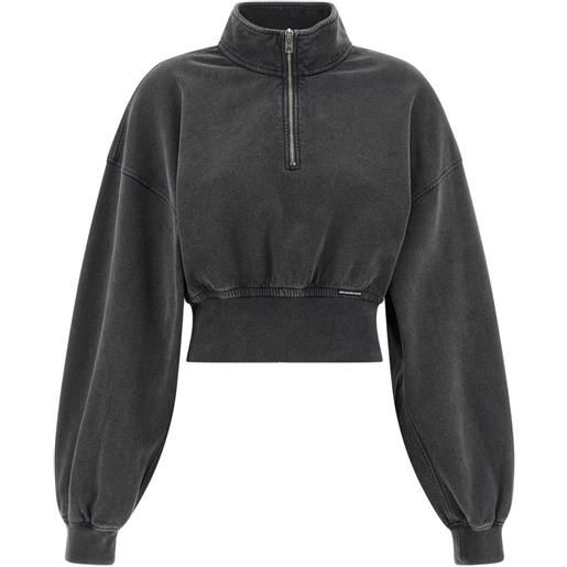 Alexander Wang felpa con mezza zip - grigio