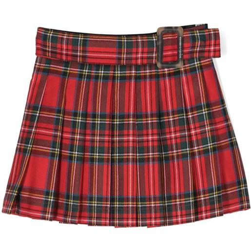 Dolce & Gabbana Kids gonna con motivo tartan - rosso