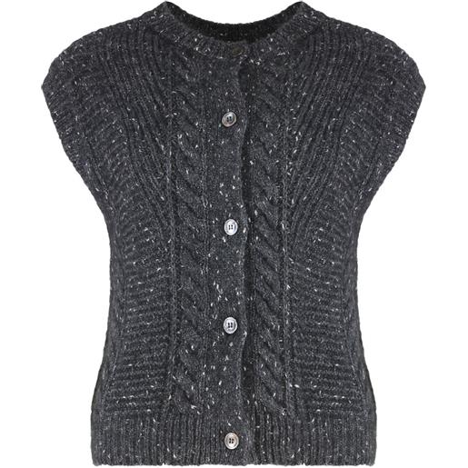 Max Mara canotta taffy con bottoni - grigio