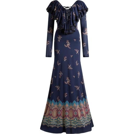 ETRO abito lungo con stampa paisley - blu