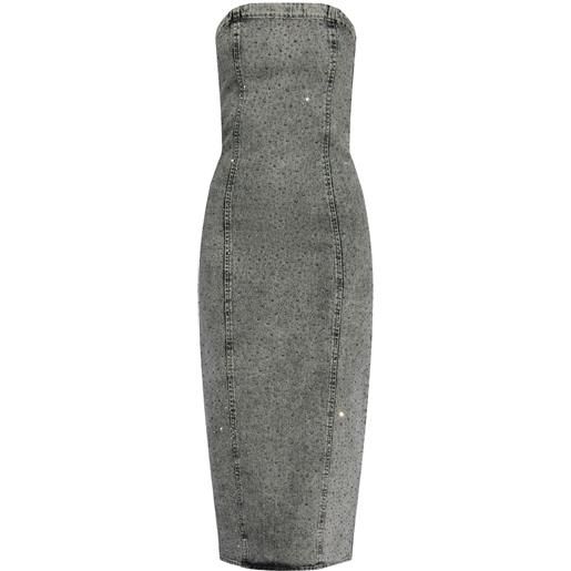 Gestuz abito midi denim - grigio