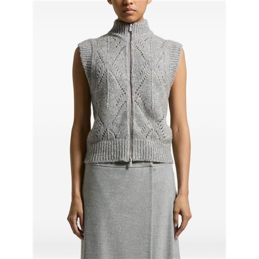 Peserico cardigan smanicato - grigio