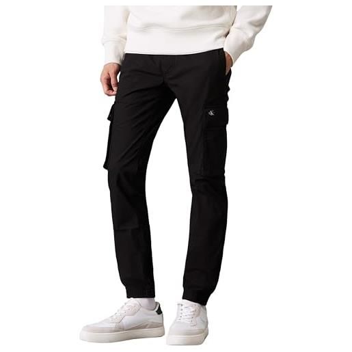 Calvin Klein uomo pantaloni cargo skinny fit con tasche, nero (ck black), 36w