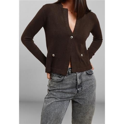Susy Mix susymix cardigan donna in maglia con bottone moda trendy