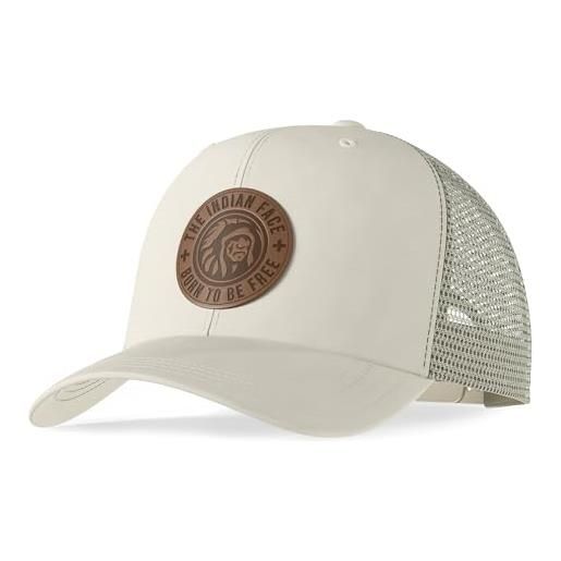 The Indian Face®-cappello uomo con visiera - cappellino stile camionista - berretto uomo e donna baseball (modello born to be free) (it, testo, taglia unica, beige)