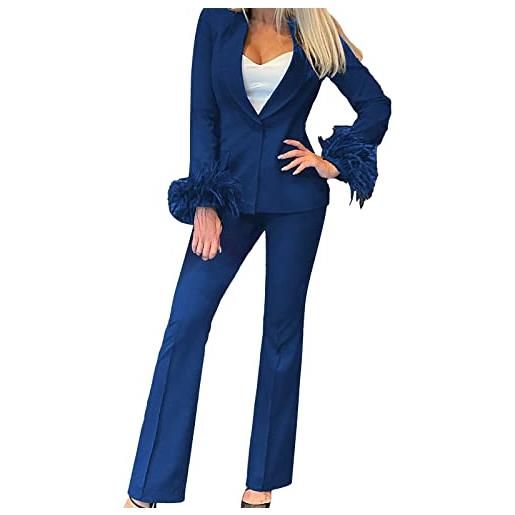 Generic tailleur sciolto fashion donna eleganti da cerimonia classicotintura per cravatta giacche casual ufficio con apertura frontale e maniche lunghe completo di giacca casual tinta unita blazer cappotti