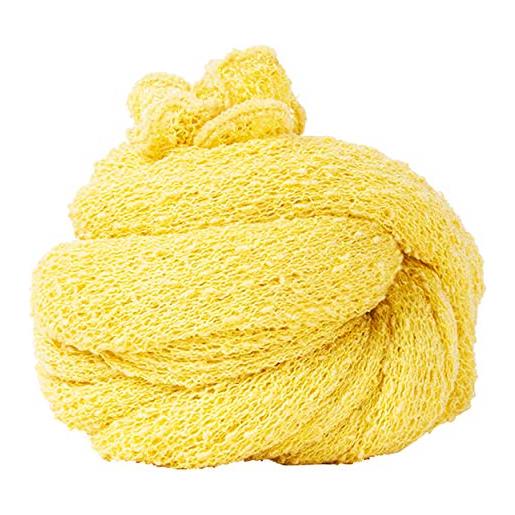 Controcorrente vialescarpe - il ponchetto limone - maxi scialle in tessuto rayon, morbido, semitrasparente dalla texture leggera e retata. Bordi ondulati. Donna. Giallo. Tg. Uni