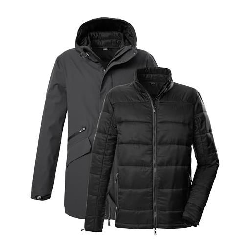 Killtec uomo parka funzionale 3 in 1 con cappuccio e giacca trapuntata con cerniera kow 94 mn prk, dunkel stahl, xxl, 43332-000