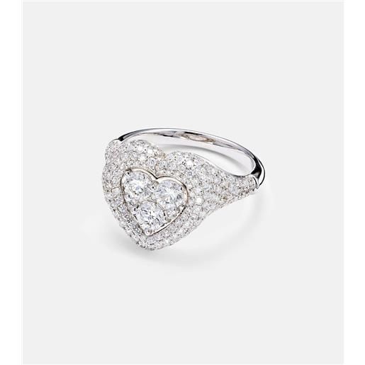 Kamyen anello per mignolo manaal in oro bianco 18kt con diamanti