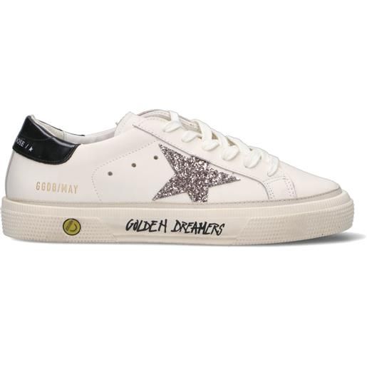 GOLDEN GOOSE may sneaker ragazzi bianca in pelle