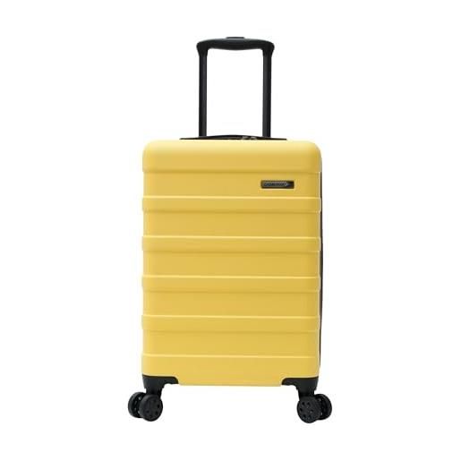 Cabin Max valigia bagaglio a mano, 55 x 35 x 25 cm, leggera, rigida, trolley a mano con 4 ruote, serratura a 3 cifre (toskana giallo, air france, klm) …