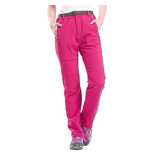 Generic pantaloni da trekking da donna idrorepellenti, pantaloni cargo da donna, ad asciugatura rapida, leggeri, per camminare, escursionismo, con tasche con cerniera, pantaloni antipioggia, casual, corsa, 